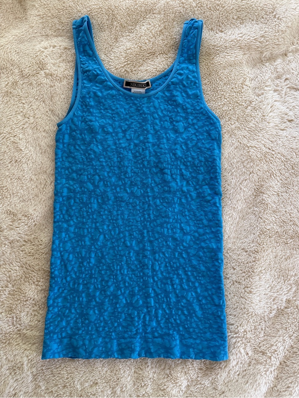 Nikibiki Blue Textured Tank Top